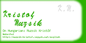kristof muzsik business card