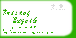 kristof muzsik business card